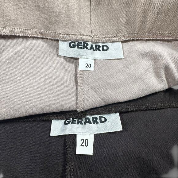 Lot of 2 Gerard Pants Plus Size 20 Stretch Workwear Beige Brown Bundle - Picture 6 of 8